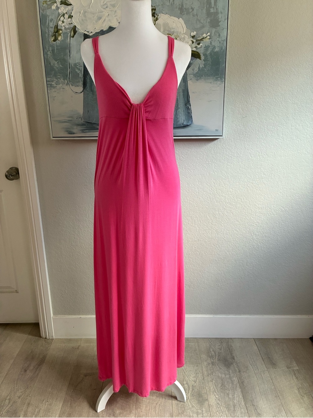 Cynthia Rowley Vintage Pink Sleeveless V Neckline Lounge Maxi Dress
